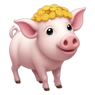 Cochon sur licorne sticker