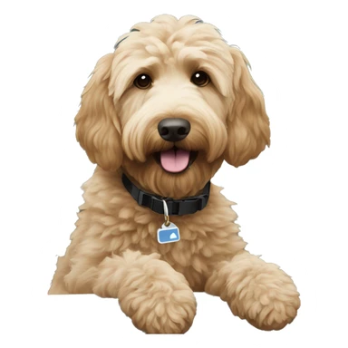 Goldendoodle in the back of a jeep sticker