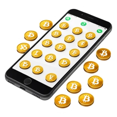 Crypto Coins on a phone sticker