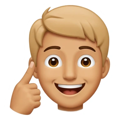 Someone pointing to their head while laughing  sticker