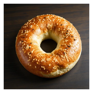 a simit, the Turkish sesame bagel, realistic style, highly detailed and photorealistic sticker