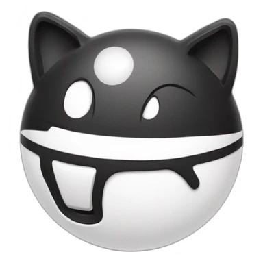 cat black and white play with a ball sticker