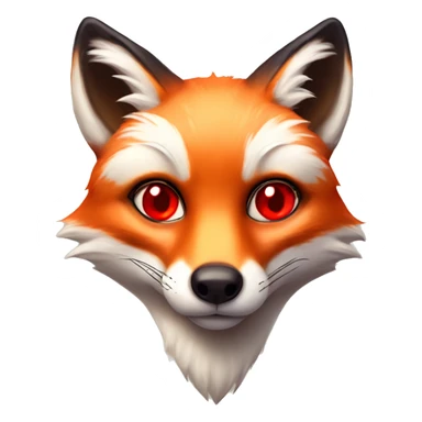 deep lush red fox face with tiny red heart in eyes sticker