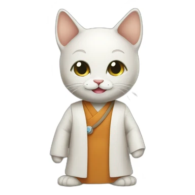 a smiling mindful monk kitty scientist sticker