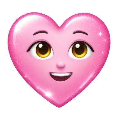 baby pink sparkle heart  sticker