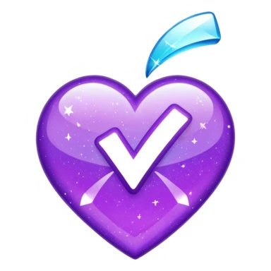 glitter purple and cian checkmark sticker