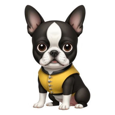 Boston terrier with German outfit  sticker