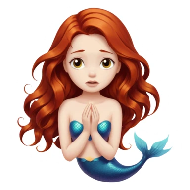 a sad mermaid sticker