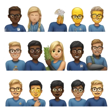 combine the nerd emoji and the hug emoji sticker