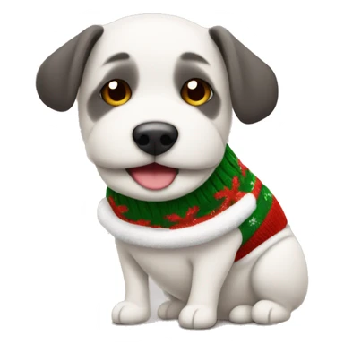 Dog ￼wearing a cozy Christmas’s sweater  sticker