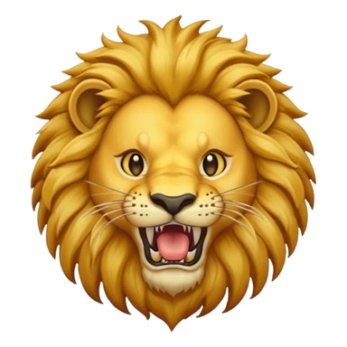 lion with fangs, front face  sticker