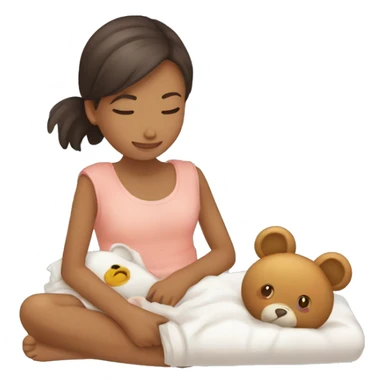Ma jeune fille vient de naître avec son doudou sticker