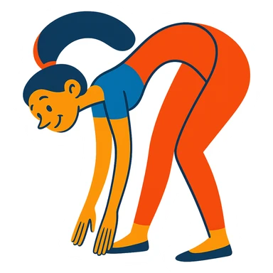 Make the bending woman pose much more exaggerated, keep the vibrant toon style, with no background. sticker