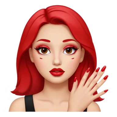 emoji of a makeup ish people with plump lips and mascara and nails sticker