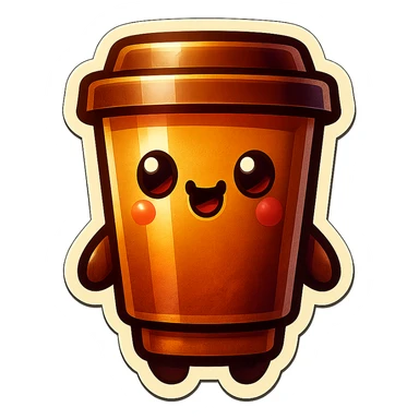Tall coffee cup, large chaos heart, chaotic, wild, whimsical sticker