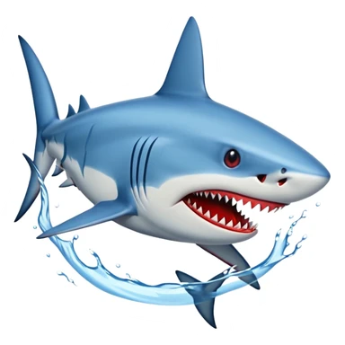 blue Shark attack efferct with blood sticker