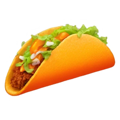 Neon orange taco shell sticker