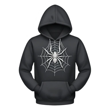 black hoodie with a grey spider web with no spider on it sticker