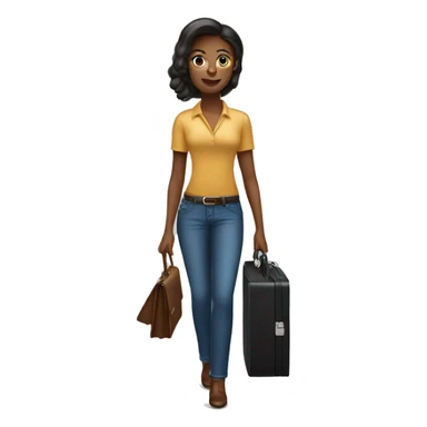 pretty woman holds briefcase sticker