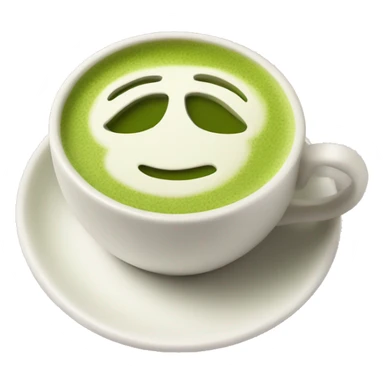 Matcha latte in a teacup sticker