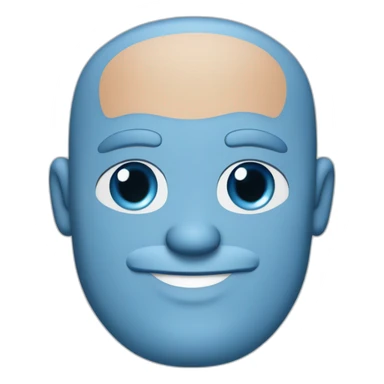 blue-eyed plump smiling bald man with a long beard in a blue suit sticker