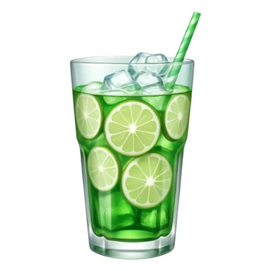 Japanese cream soda green on a glass with ice  sticker