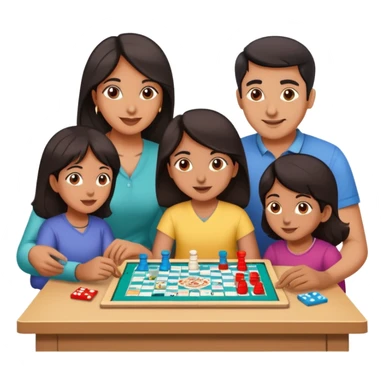 South Asian family with dark hair playing board games together at home sticker