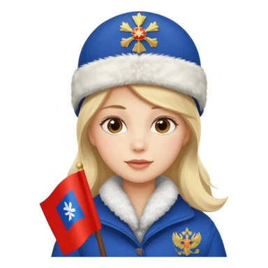 Girl with russian flag  sticker