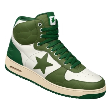 Сделай кроссовки BAPE STA белые с темно-зелеными  sticker