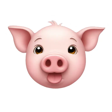 pig kissing sticker