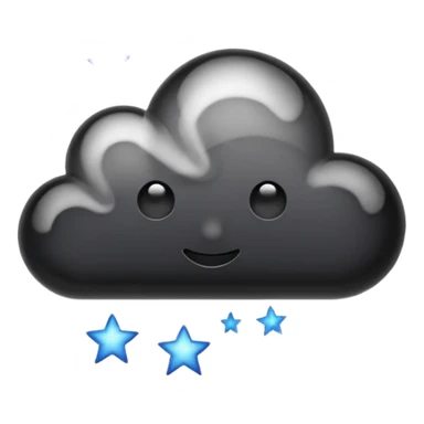 Shiny black cloud with stars sticker