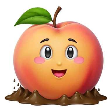Peach dirty from mud sticker