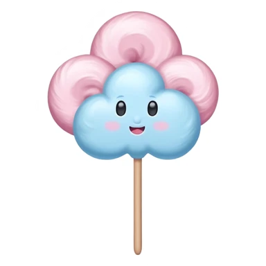 Basic cotton candy on stick with muted colors sticker