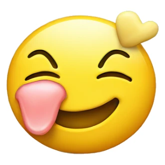 Kissing/smilling emoji with a yellow bone on its mouth sticker
