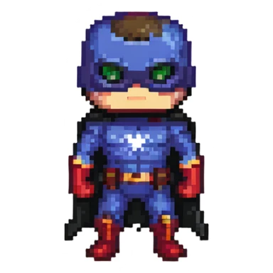 superhero funko pop style pixel art sticker