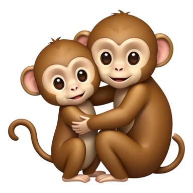 Cute monkeys giving a hug sticker