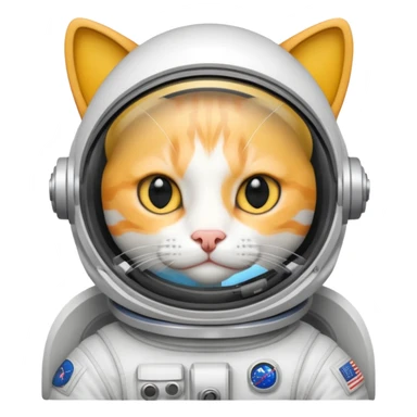 yellow cat white  Astronaut sticker