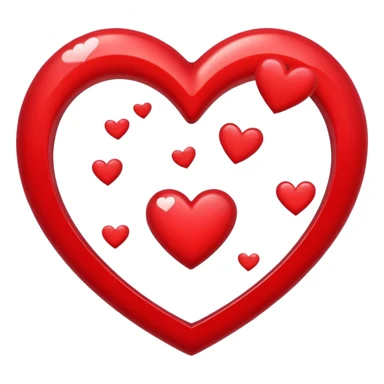 An R with hearts around it sticker