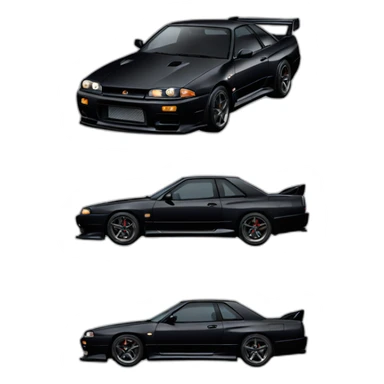 Black Nissan skyline r32 gtr sticker