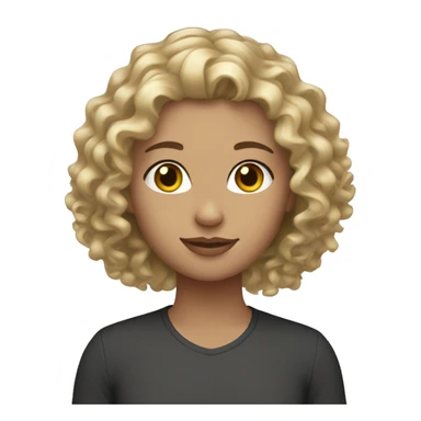 Brunette curly hair with blonde straight hair sticker