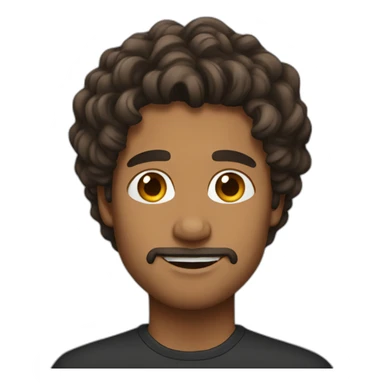 brown man, wavy hair, strong jawline sticker