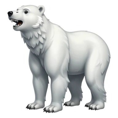 Polar bear and wolf hybrid with long upper canine legs teeth  sticker