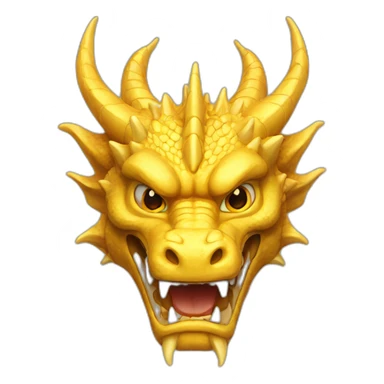 Full golden dragon face sticker