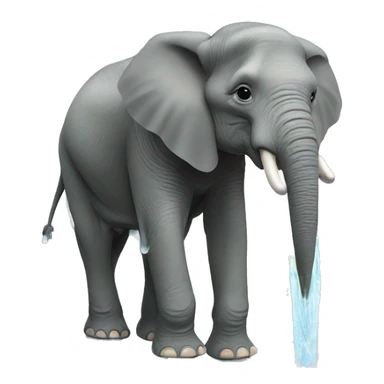 elephant spraying water out of trunk sticker