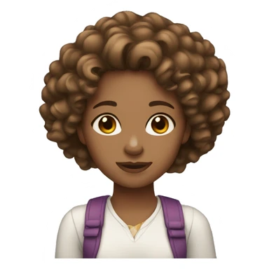 girl emoji light skin with curly brown hair sticker
