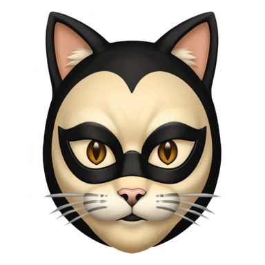 human waring cat  mask
 sticker