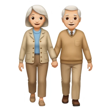 elderly couple walking sticker