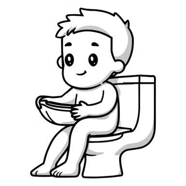 man sitting on toilet sticker