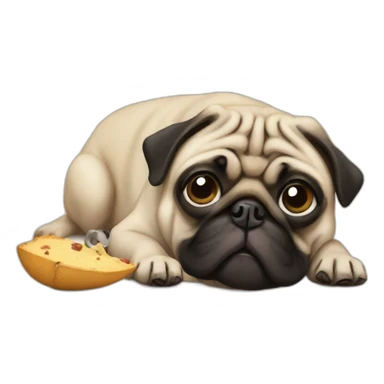 Pug eating mouse sticker