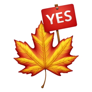 Make the background transparent and have a fall leaf that is saying yes or holding a sign saying yes sticker